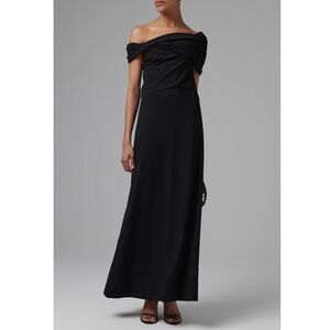 Rohe Asymmetric Off-The-Shoulder Dress in Noir Black Size EU 34 / XS